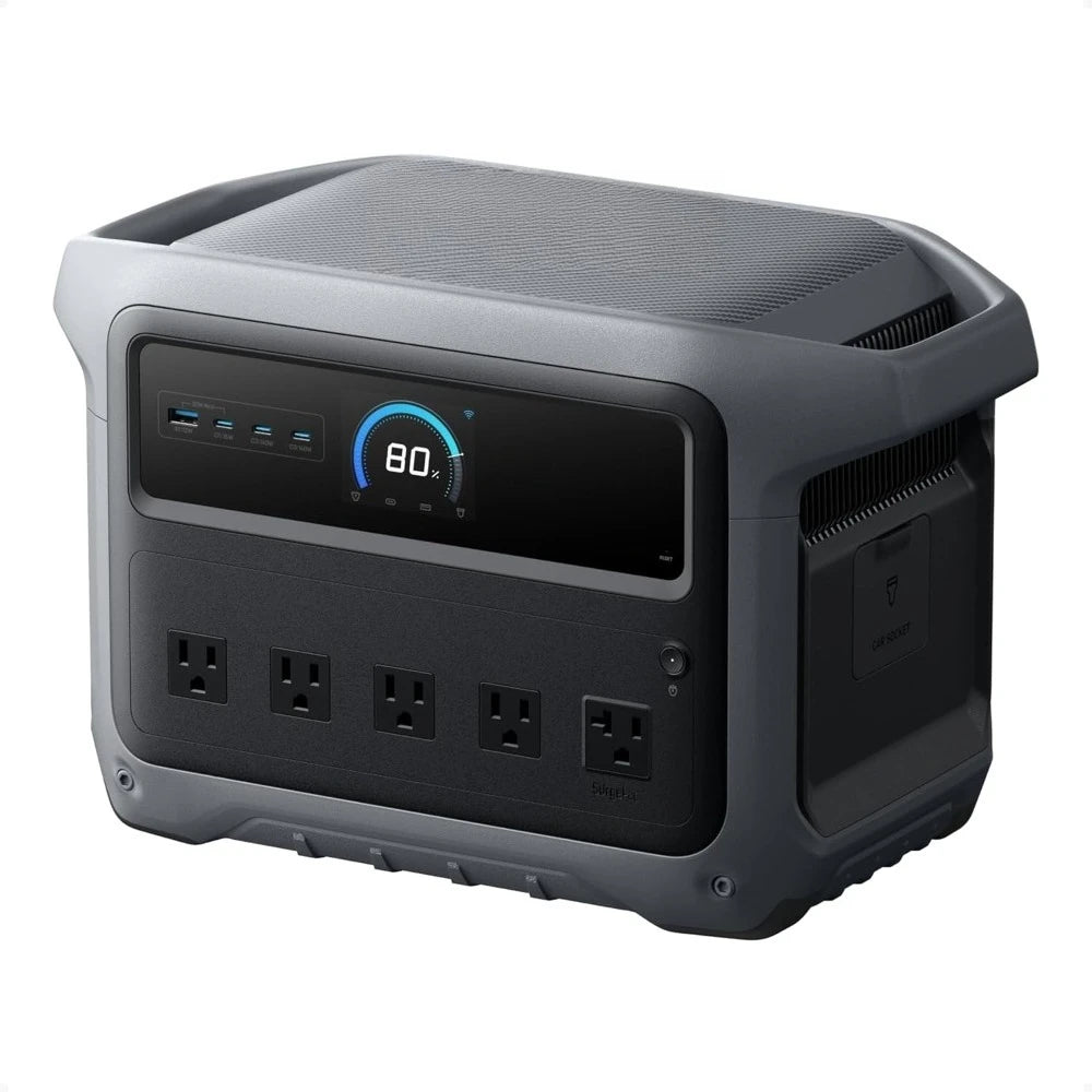 Portable Power Station 2000W 3000W Peak Solar Generator Fast Charge 49 Min 1024Wh LiFePO4 Battery for Home Backup Power