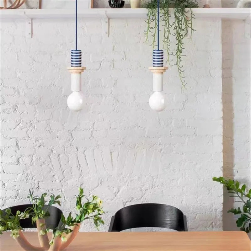 Nordic Lamp Wood LED Pendant Lights Kitchen Home Decor Hanglamp Restaurant Ceiling Chandelier Luminaire Bedroom Light Fixture