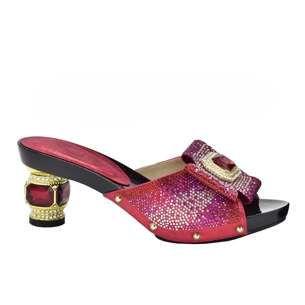 New Nigerian Women Party Pumps High Heels Designer Shoes Women Luxury 2025 Italian In Women High Quality African Wedding Shoes