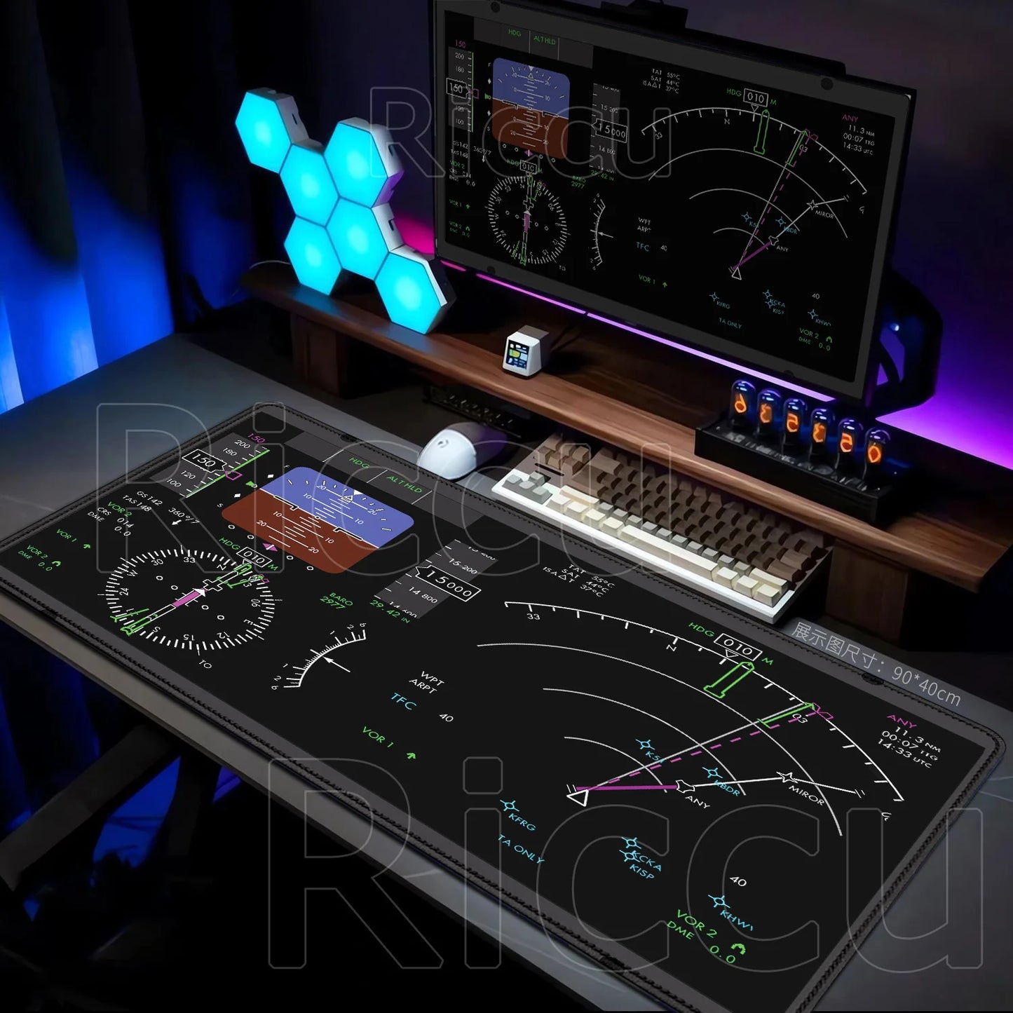 New Many Wallpaper Airplane Speedometer Mousepads Large 900x400mm Non-slip Mouse Pad Office Desk Mat Pc Gamer Table Mousepad XXL