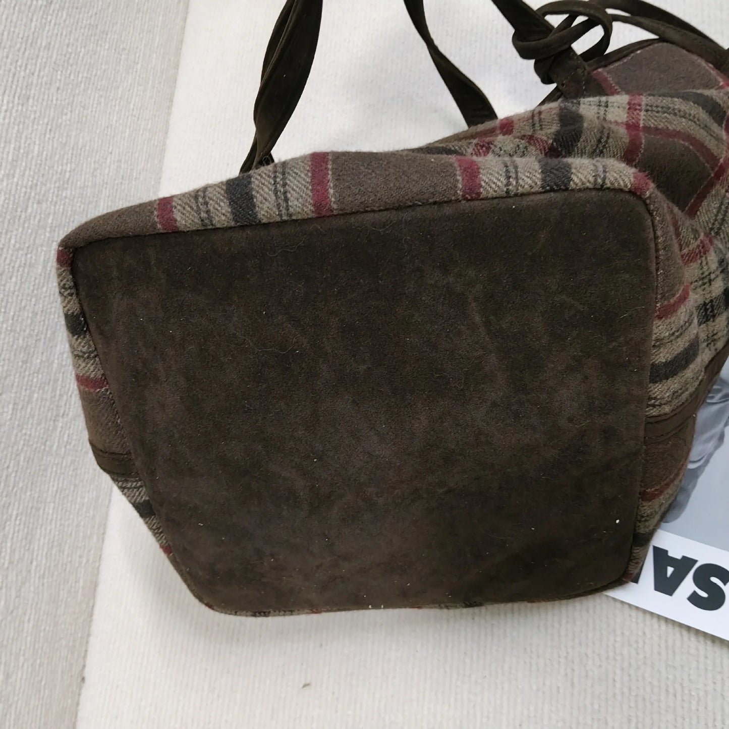 Autumn winter Women's Bag Large-capacity New Vintage Versatile Fashion  Wool Plaid Tote Student Simple Casual Daily