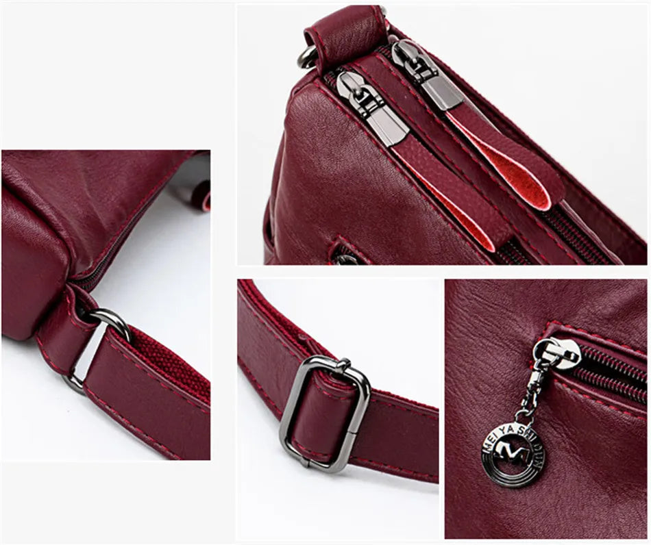 2 Layers Genuine Brand Leather Shoulder Messenger Luxury Handbags Women Bags Designer High Quality Crossbody Bags for Women Sac