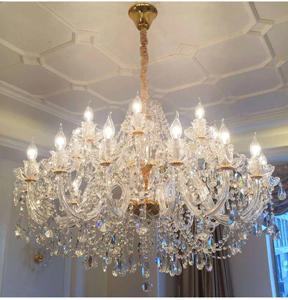 Luxury Home Crystal Chandeliers Villa Lighting for Living Room Decorate LED Ceiling Pendant Lights Indoor Hanging Lights Fixture