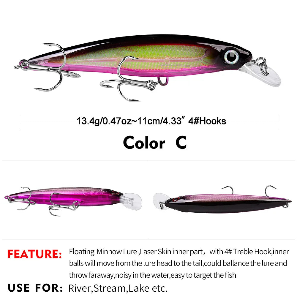 11CM Luya Bait Mino 13.4G 10-color bait fishing gear store DW1199