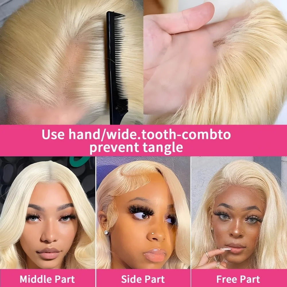 BOB Lace Front Wig Human Hair Straight 200% Full Density 13x4 HD Transparent Lace Frontal Wigs Bob Hair Lace Front Wig For Women