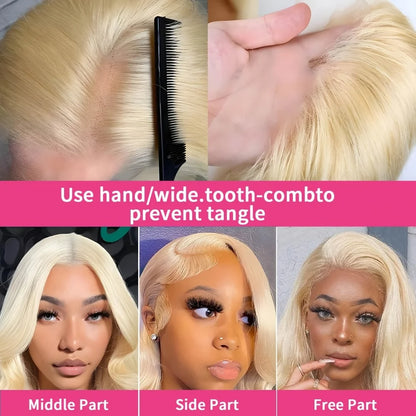 BOB Lace Front Wig Human Hair Straight 200% Full Density 13x4 HD Transparent Lace Frontal Wigs Bob Hair Lace Front Wig For Women