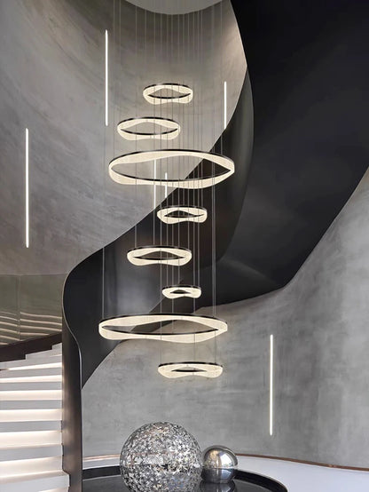 Modern ring stairs led lights pendant light lamps for living room led Chandeliers for dining room hanging light indoor lighting