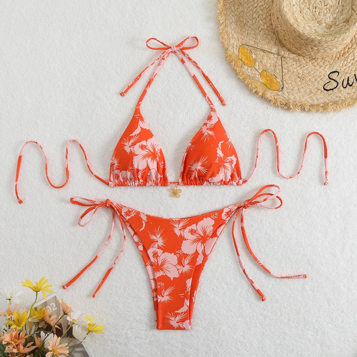 Sexy Swimsuit Women's Bikinis Swimwear Woman 2026 Bathing Suit 3 Piece Triangle Bikinis Sets Beach Dress Wear Cover Up Beachwear