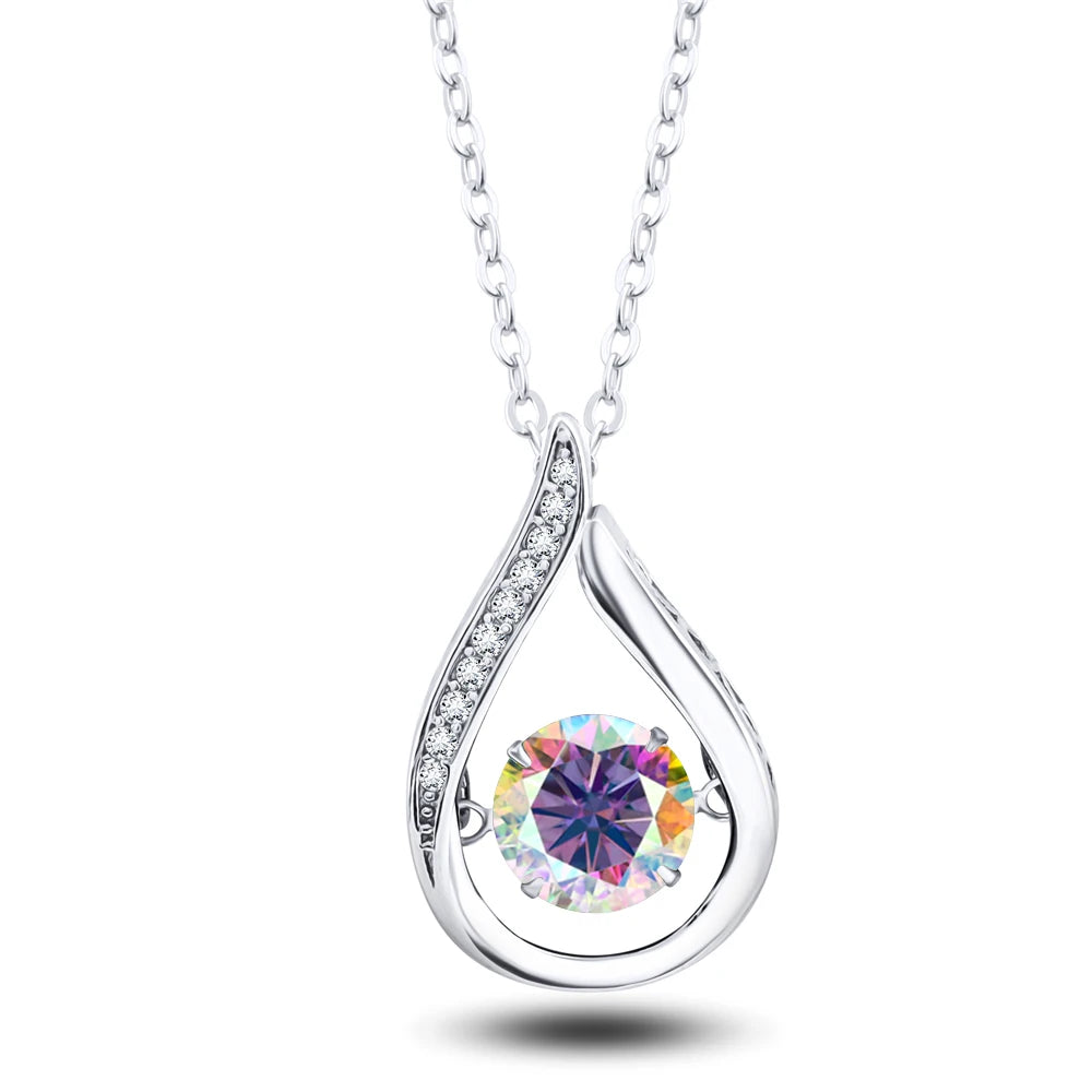 VVS1 D Color Moissanite Necklace For Women Fine Jewelry with GRA 925 Sterling Sliver Chain Plated 18k White Gold