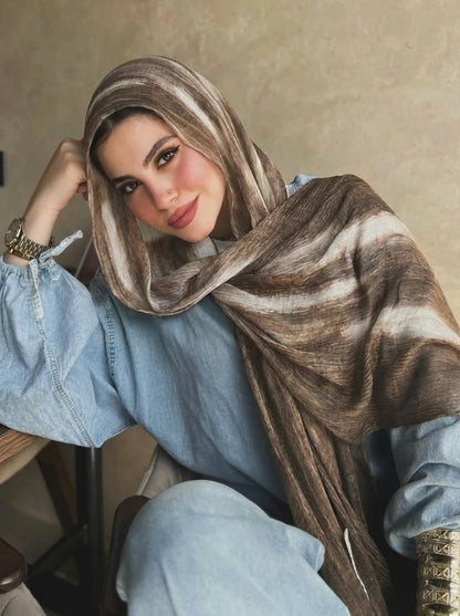 Women Big Size Plain Solid Cotton Rayon Crease Hijab Scarf Lady High Quality Wraps and Shawls Musulman Headband Islamic Turban