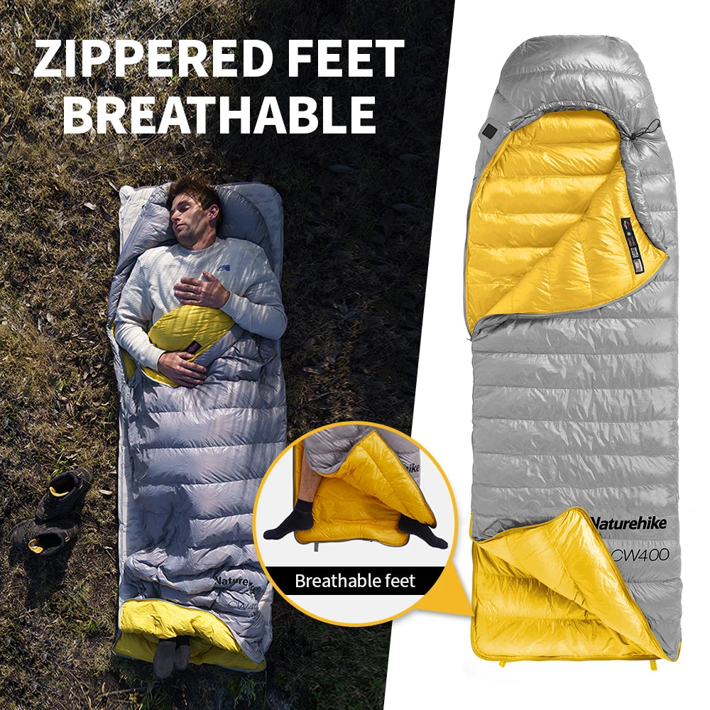 Naturehike CW400 CW700 Sleeping Bag Lightweight Duck Down Winter Thick Warm Ultralight Outdoor Hiking Camping Travel Equipment