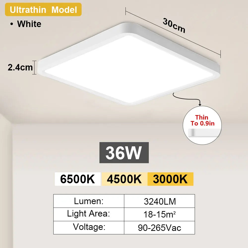 Tuya Smart LED Ceiling Lamp Wood Grain App Voice Control Alexa/Google Remote Control Square Ceiling Lights Living Room