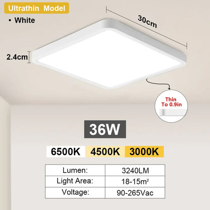 Tuya Smart LED Ceiling Lamp Wood Grain App Voice Control Alexa/Google Remote Control Square Ceiling Lights Living Room