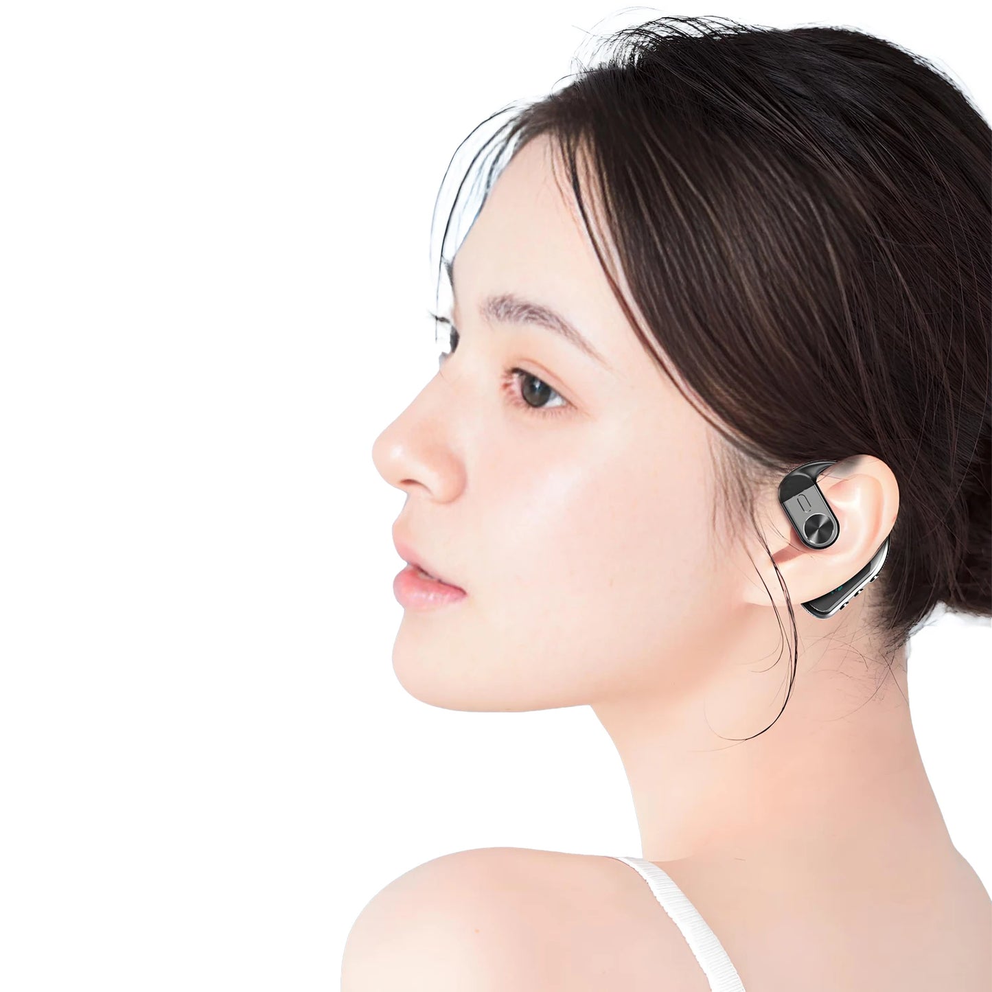 Wireless Bluetooth-compatible Headset Digital Display Bone Conduction Concept Business Ear-mounted Earphones
