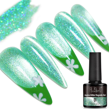 AWStorG 7.5ml Starlit Chameleon Cat Magnetic Gel Nail Polish Double Colors Semi Permanent UV Gel Varnish Need Black Base