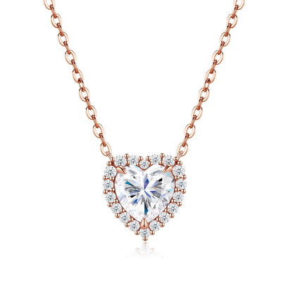 OIYIY Heart Moissanite Necklace for Women 925 Sterling Silver D VVS1 GRA Certified Lab Grown Diamond Pendant Luxury Jewelry Gift