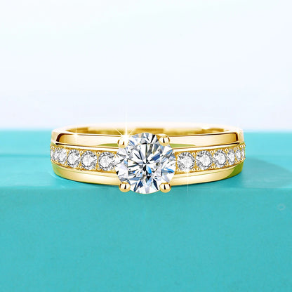 Luxury 1 Carat Moissanite Ring For Women Solid 925 Silver Rhodium Plated Luxury Wedding Jewelry With Certificate Gift Female Hot