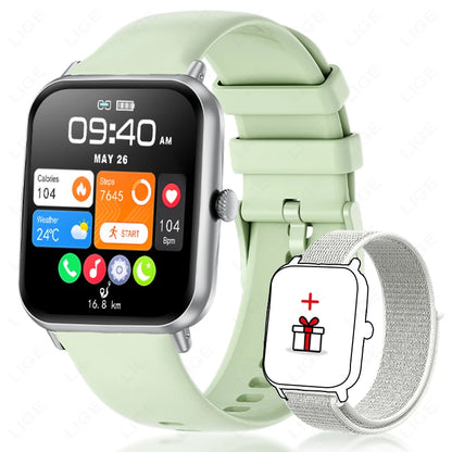 LIGE Fashion 1.83" HD Screen Smart Watch Women Bluetooth Call IP68 Waterproof Ladies Watches Daily Health Monitor Smartwatch New