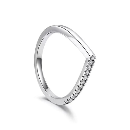New 925 Sterling Silver Rings Stackable Infinite Silver shining Zircon Ring For Women Wedding Anniversary Birthday Jewelry Gift