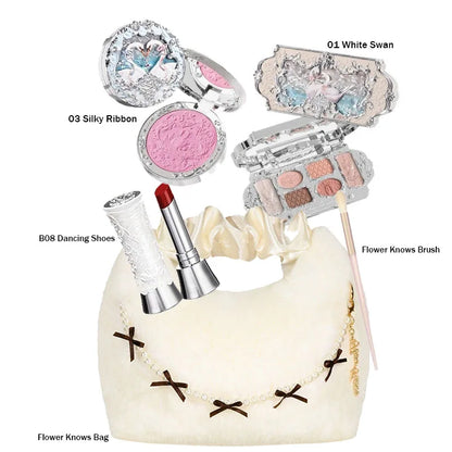 Flower Knows Makeup Set Box Full Swan Bear Garden Collection Embossed Blush Shine Lipstick Kit Foundation  All in Maquiagem Kit
