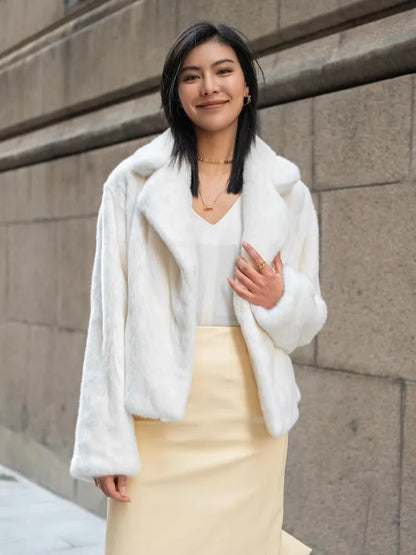 Women's 100% Genuine Mink Fur Jacket Winter Warmth Fashion European Street Style