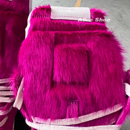 Outdoor Designer Women Ankle Boot Horse Fur Casual Men Sneaker Leather High Top Geobasket Rose Red Zipper Platform Street Shoe
