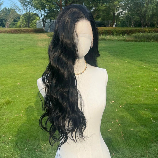 Black Wig Synthetic 13X4 Lace Front Wig Long Loose Wave Lace Front Synthetic Wig Heat Resistant Fiber Hair