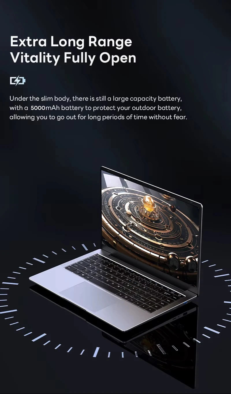 Xiaman Ultra Slim Windows 11 Laptop Computer 14.1" 12GB RAM 1TB 2TB SSD Intel A3950 Notebook 1920*1080 Office Study Computer PC