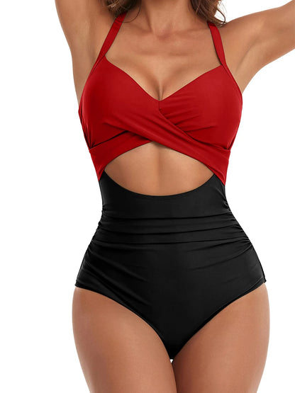 2026 Plain Ruched Swimsuit Women One Piece Solid Swimwear Female Beachwear Bathers Bathing Swimming Swim Bodysuit Summer