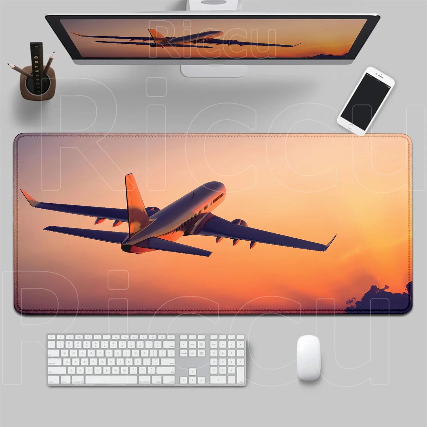 HD Airplane Speedometer Mouse Pads Plane Instrument Panel XXL Mousepad Non-slip Rubber Desk Mat Pc Gamer Deskmat Cockpit Playmat