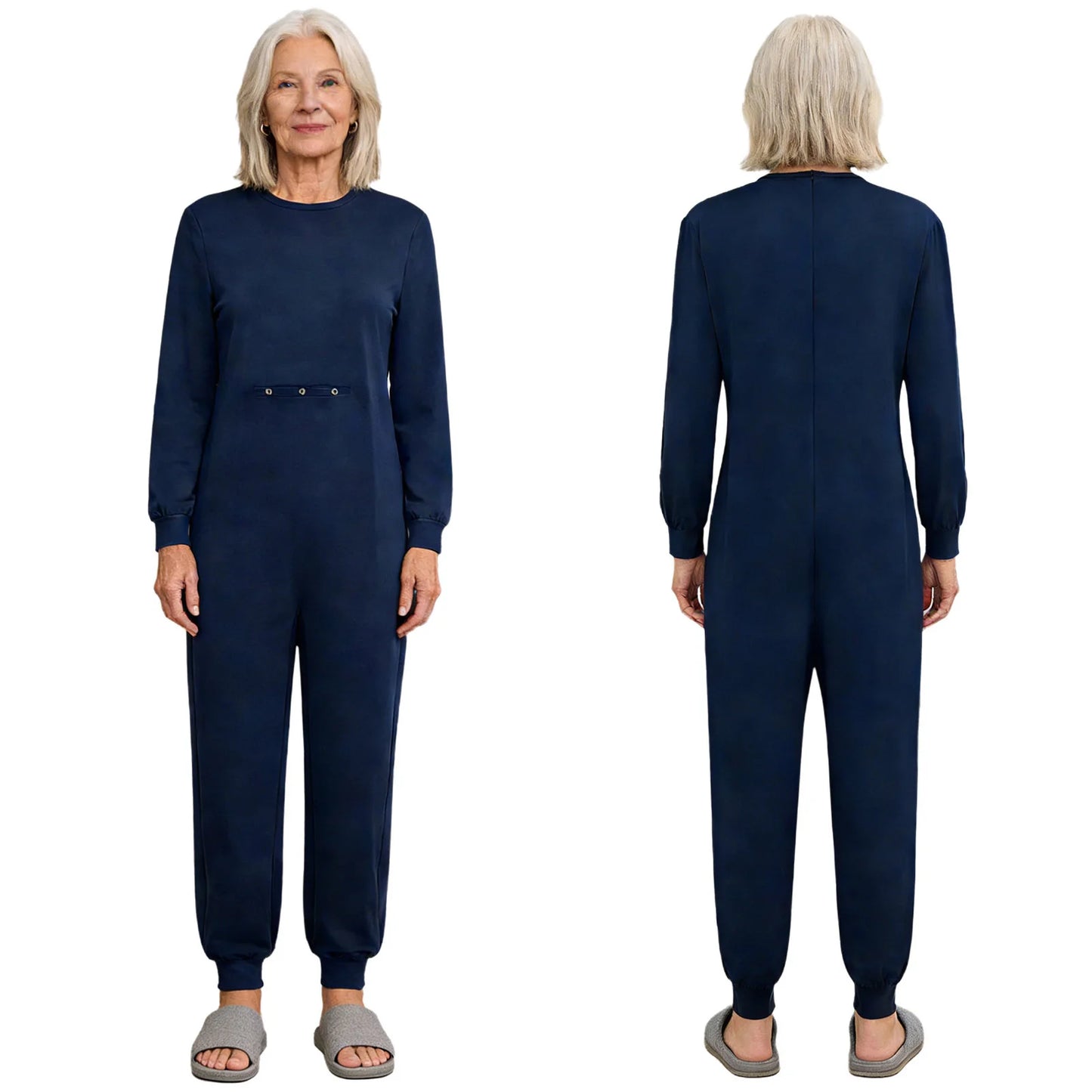 Men Women Special Needs Adaptive Clothing Elderly Alzheimer ASD Anti-Strip Jumpsuit Back Zipper Bodysuit Daily Wear Homewear