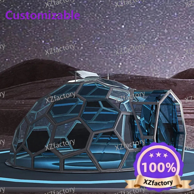 Factory Direct 2026 Top RatedStarry Sky Waterproof Outdoor Camping Geodesic Igloo Glass Dome Tent Double Layer Ball Tent with Ba