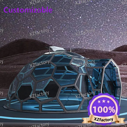 Factory Direct 2026 Top RatedStarry Sky Waterproof Outdoor Camping Geodesic Igloo Glass Dome Tent Double Layer Ball Tent with Ba