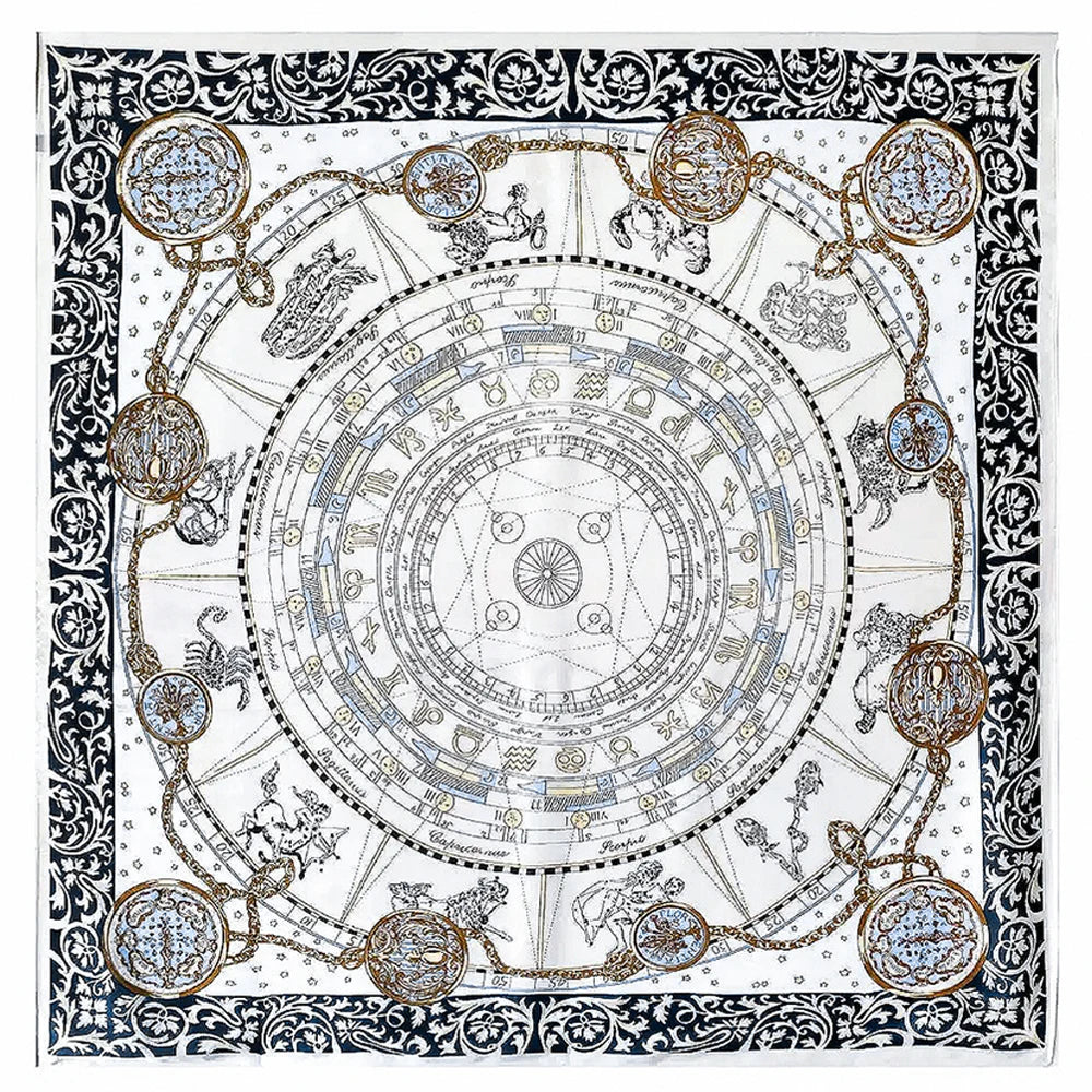 100% Pure Mulberry Silk Women Square Scarf Prints Headband Neckerchief Luxury Female Hair Ornament Female Bandana Scarves 53CM