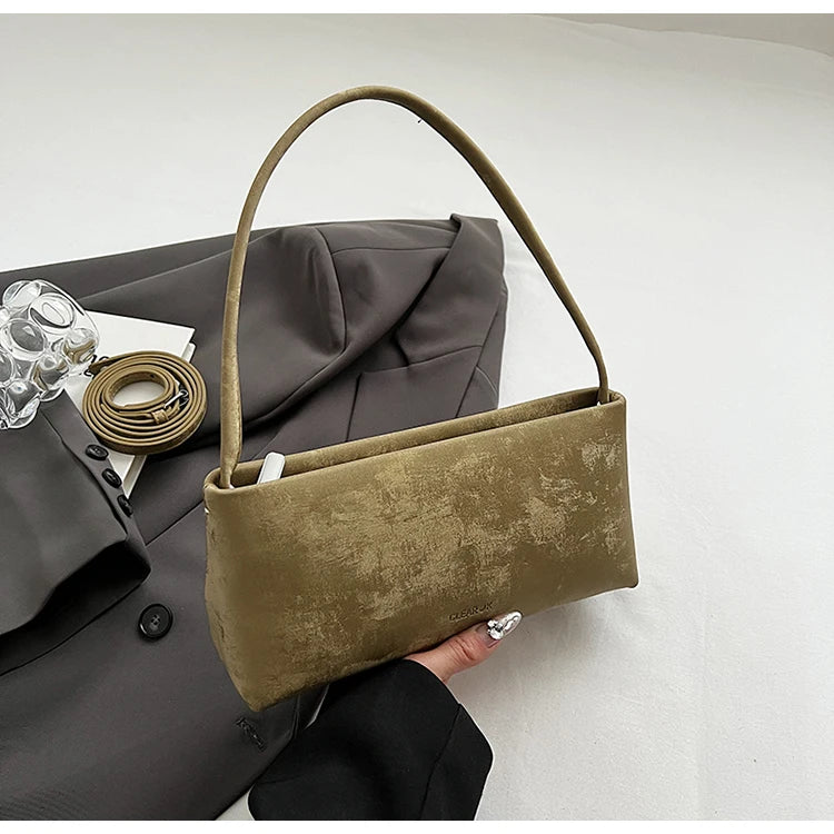 AMYMANG Women Small PU Leather Design Square Underarm Shoulder Bag 2026 New Trendy Crossbody Bag Female Handbags and Purses