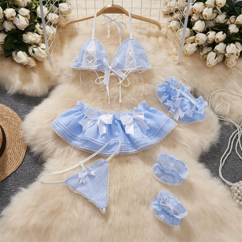 Women Lace Patchwork Velour Strappy Catsuits Fashion One Piece Combination Rompers Erotic Fashion Sexy Bunny Bodysuits Cosplay