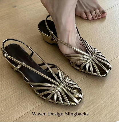 Mid Heels Womens Sandals Designer Heels Shoes Elegant Heeled Slippers Party Luxury Slides Slingback Trend Comfort Mujer Zapatos