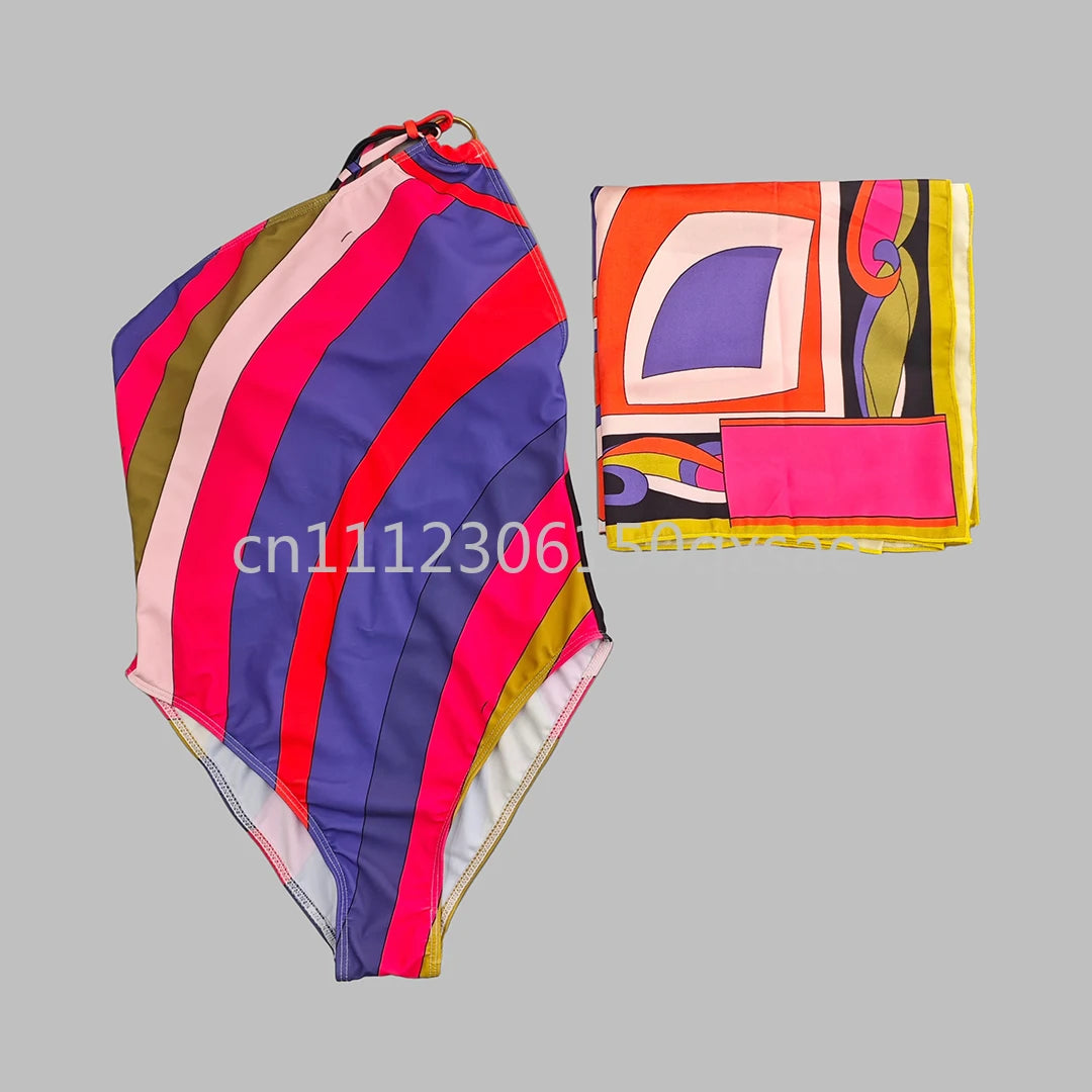 Classic Design Women's Headband Swimsuits with Letter Signature Logo Designer Brand Lady Sexy Scarf Swimsuits Beachwear
