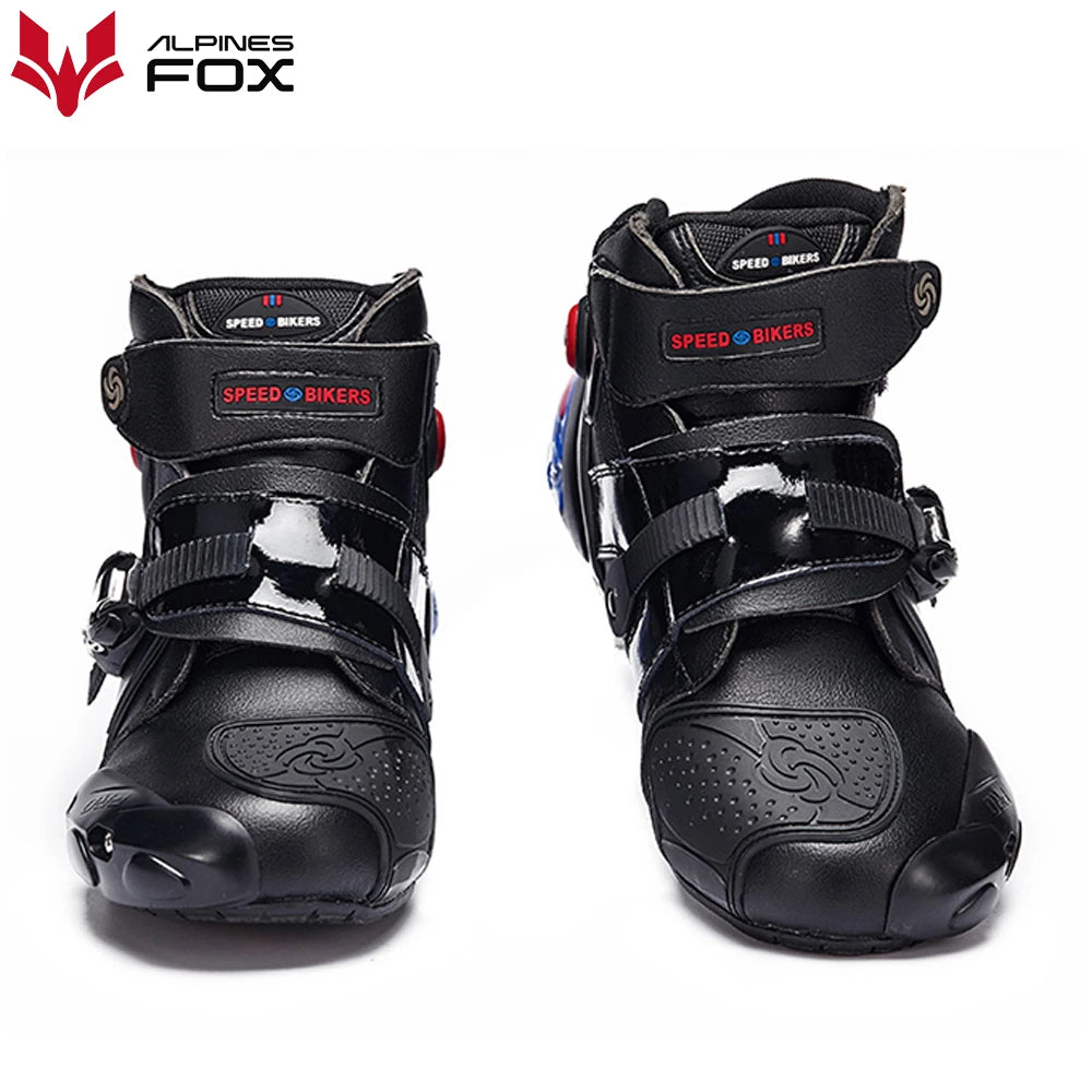 Men Motorcycle Boots Motorbike Microfiber Leather Boot Racing Ankle Riding Shoes Motocross Motorbike Non-Slip Sport Shoes Winter