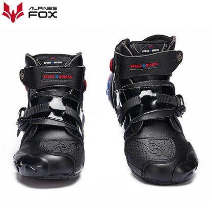 Men Motorcycle Boots Motorbike Microfiber Leather Boot Racing Ankle Riding Shoes Motocross Motorbike Non-Slip Sport Shoes Winter