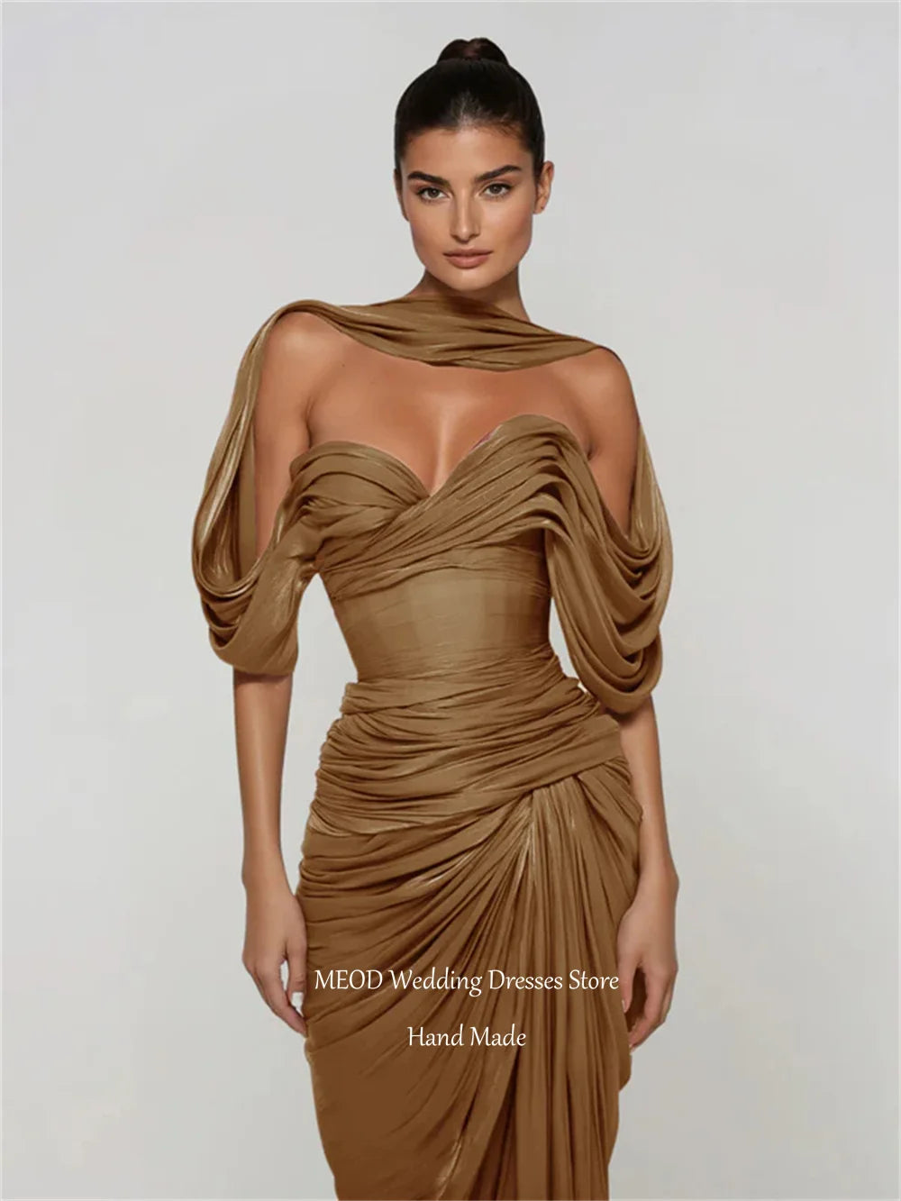 MEOD Formal Evening Dresses Sweetheart Backless High Slit Mermaid Prom Gown Off The Shoulder Long Train Elegant Dress Customized