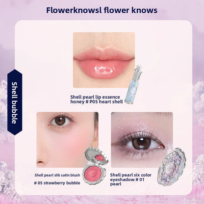 Flowerknows Gift Box Makeup Set Little Angel Full Box Lip Glaze Blusher Shell Jewelry Flower Know Birthday Gift Kit