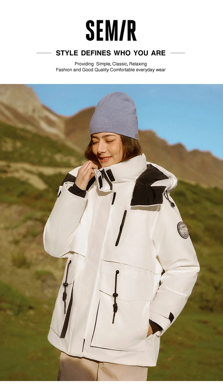 Semir Down Jacket Women Mid-Length Waterproof Oil-proof Stain-proof 2026 New Winter Clothing Coat Women