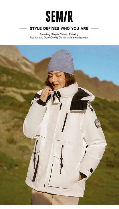 Semir Down Jacket Women Mid-Length Waterproof Oil-proof Stain-proof 2026 New Winter Clothing Coat Women