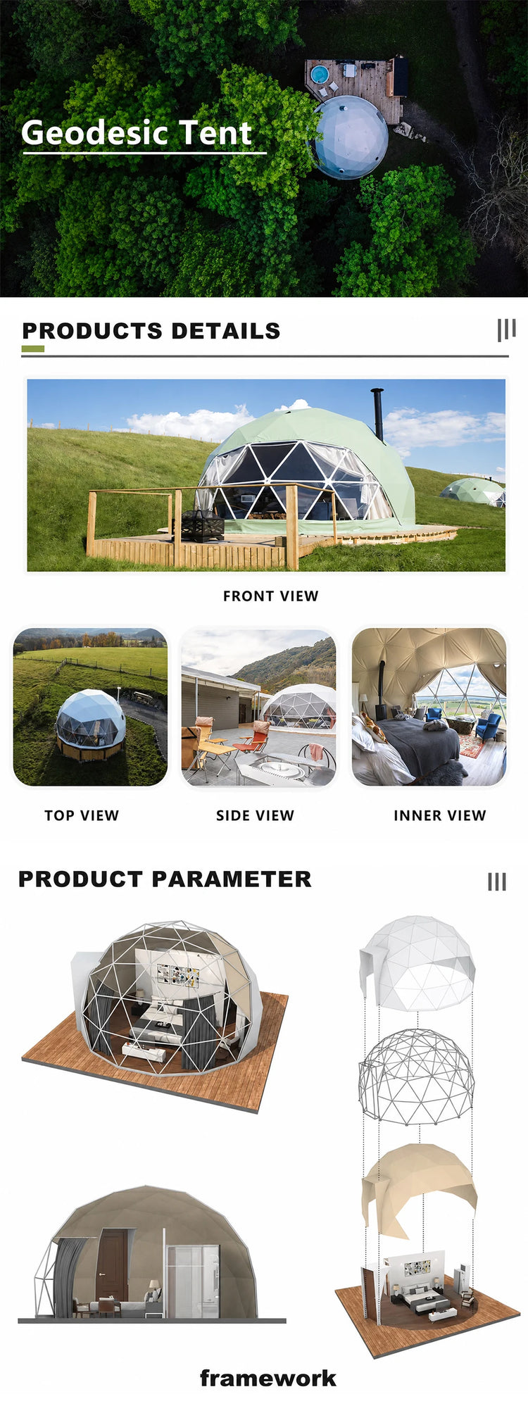 Luxury Geodesic Dome Tent Glamping Resort Accommodation Transparent Bubble House Outdoor Hotel Camping Tent Custom Size