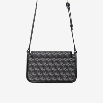 Luxury Monogram Messenger Bag Women Geometric Print 3D Cube Coated Canvas Crossbody Bag Classic Versatile Elegant Shoulder Bag