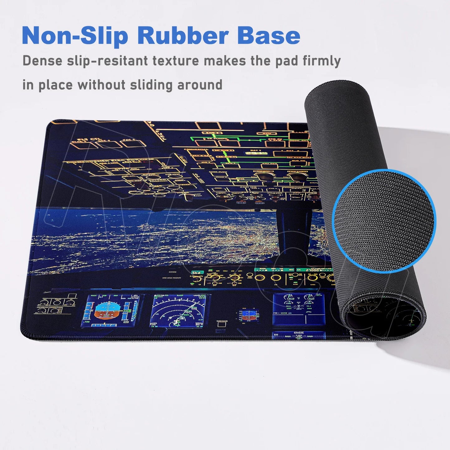 HD Airplane Speedometer Mouse Pads Plane Instrument Panel XXL Mousepad Non-slip Rubber Desk Mat Pc Gamer Deskmat Cockpit Playmat