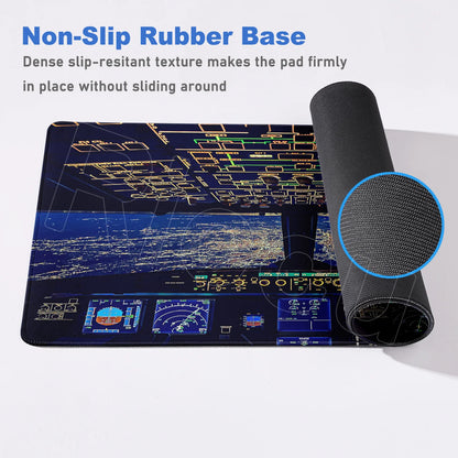 HD Airplane Speedometer Mouse Pads Plane Instrument Panel XXL Mousepad Non-slip Rubber Desk Mat Pc Gamer Deskmat Cockpit Playmat
