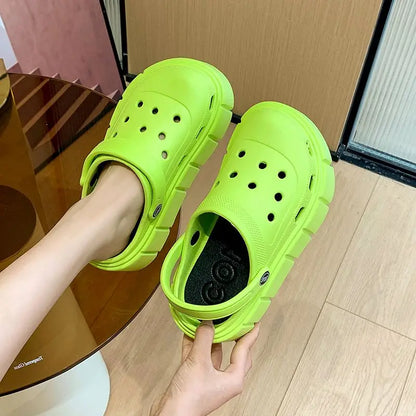 Women's Flat Shoes Non-Slip Slippers Women 7cm Height Sandals Luxury Brand Platform Heels Eva Clogs Fashion Girl Slippers
