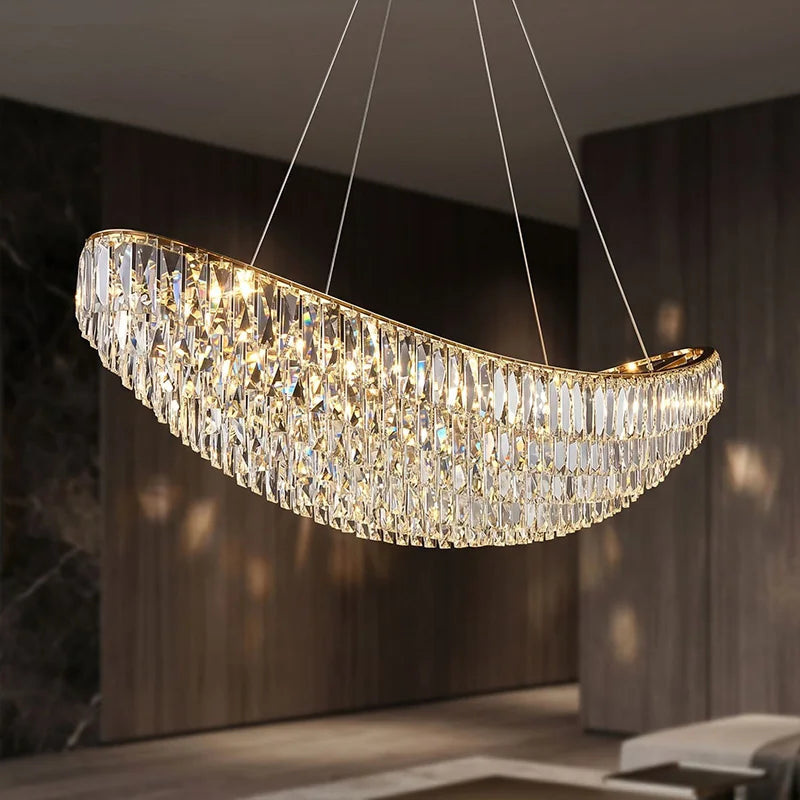 Luxury Crystal Modern Ceiling Chandeliers Dining Table Light Lustre Led Ceiling Lights Home Decor Suspension Chandelier Żyrandol